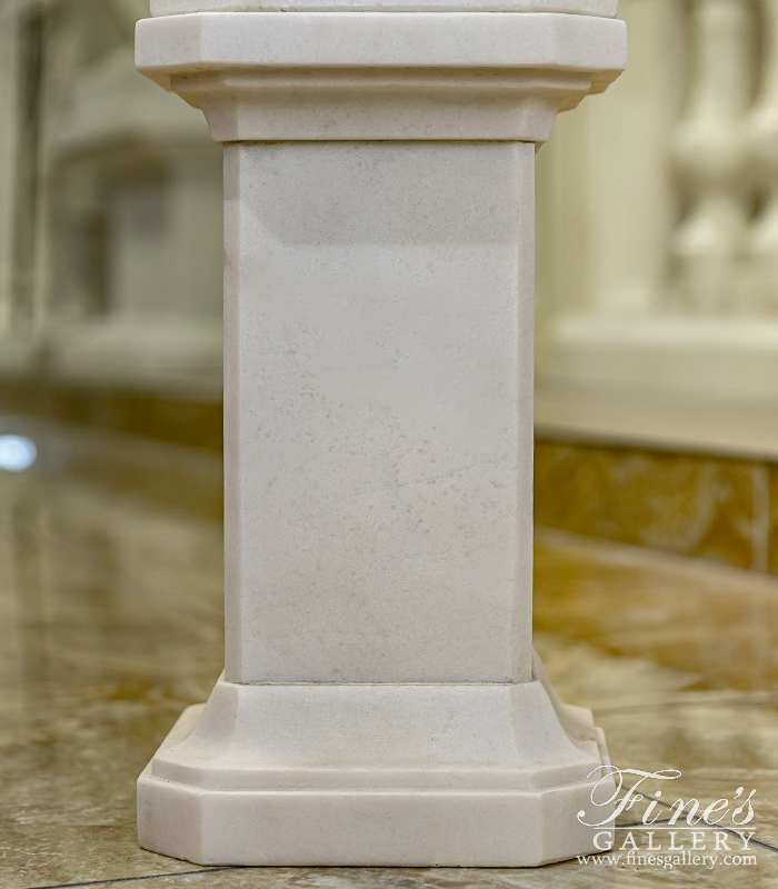 Search Result For Marble Bases  - 17.50 Inch Tall Pedestal In Statuary Marble - MBS-316