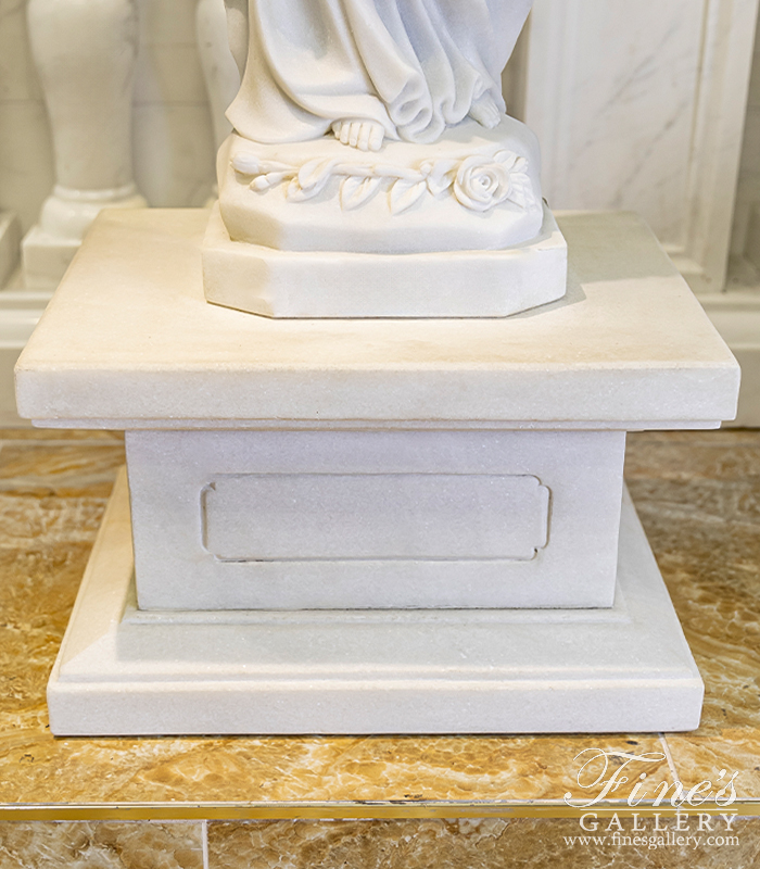 Marble Bases  - Rectangular Pedestal In Statuary White Marble - MBS-339