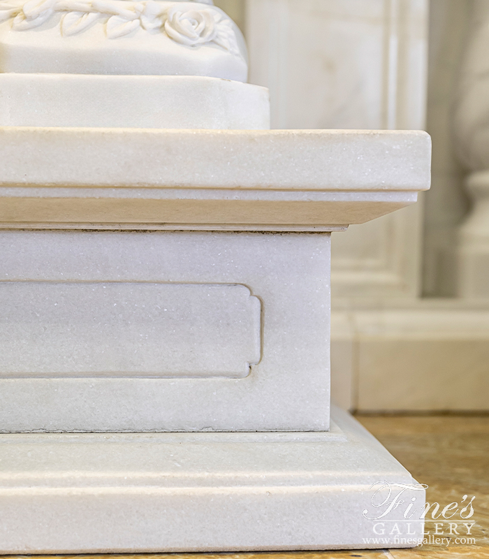 Marble Bases  - Rectangular Pedestal In Statuary White Marble - MBS-339