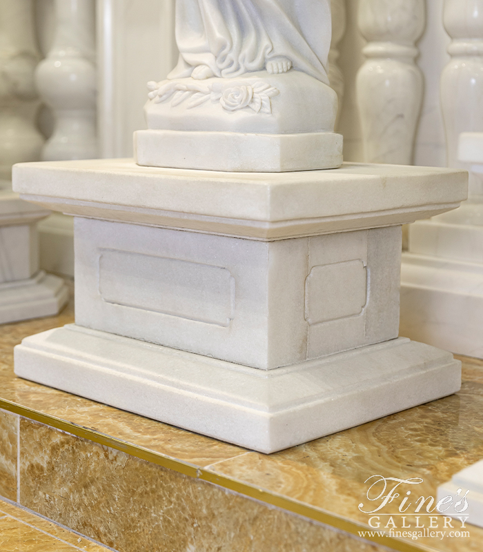 Marble Bases  - Rectangular Pedestal In Statuary White Marble - MBS-339