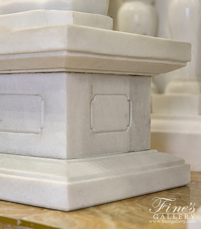 Marble Bases  - Rectangular Pedestal In Statuary White Marble - MBS-339