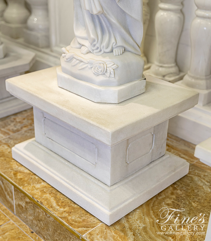 Marble Bases  - Rectangular Pedestal In Statuary White Marble - MBS-339