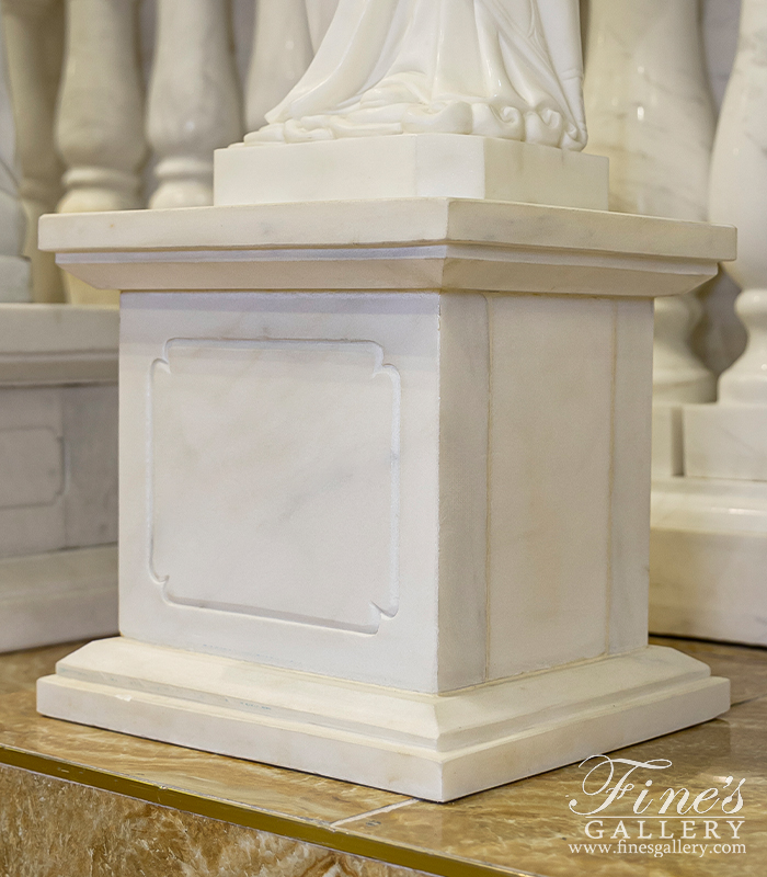 Marble Bases  - Art Pedestal In Statuary Marble - MBS-340