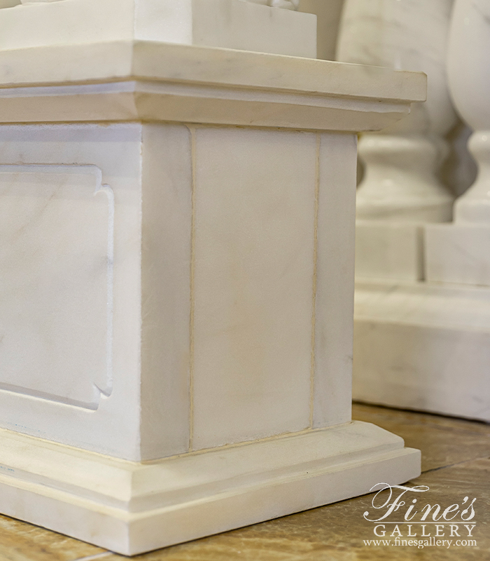 Marble Bases  - Art Pedestal In Statuary Marble - MBS-340