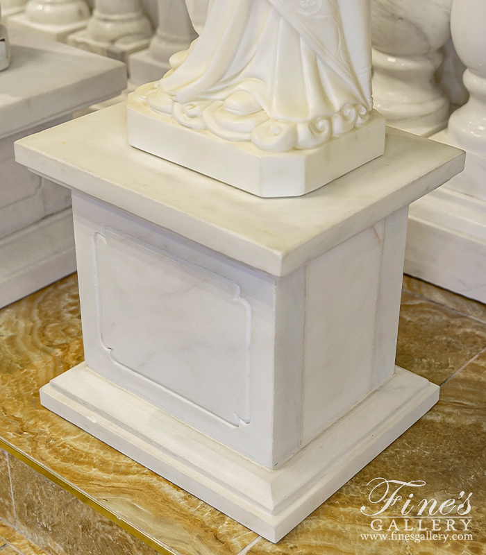 Marble Bases  - Art Pedestal In Statuary Marble - MBS-340