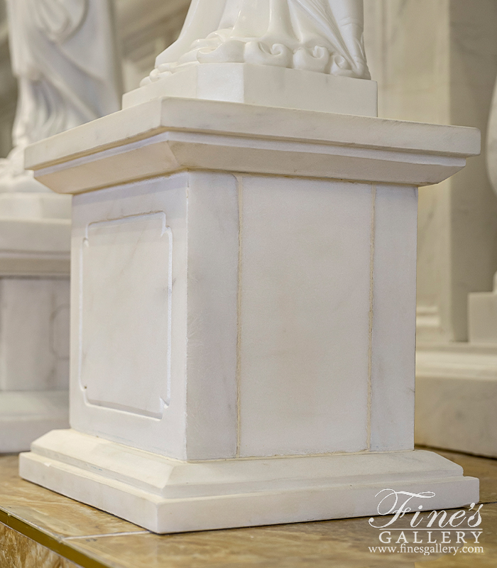 Marble Bases  - Art Pedestal In Statuary Marble - MBS-340