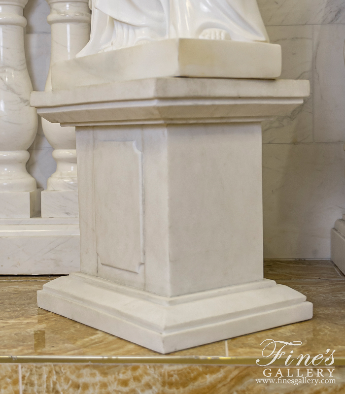 Marble Bases  - Rectangular Marble Pedestal In Statuary Marble - MBS-341