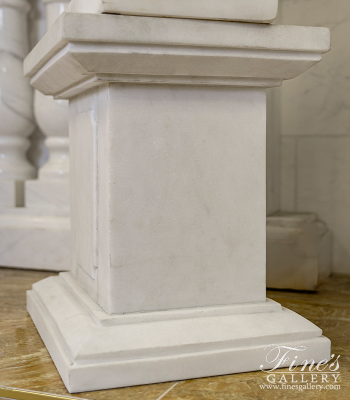 Marble Bases  - Rectangular Marble Pedestal In Statuary Marble - MBS-341