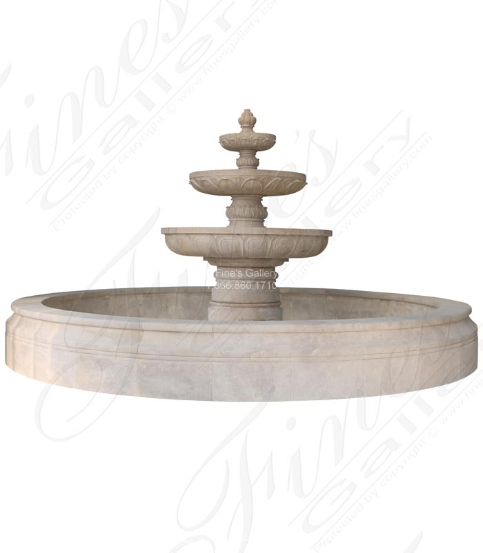 Marble Fountains  - Tuscany Gardens Travertine Fountain - MF-1365