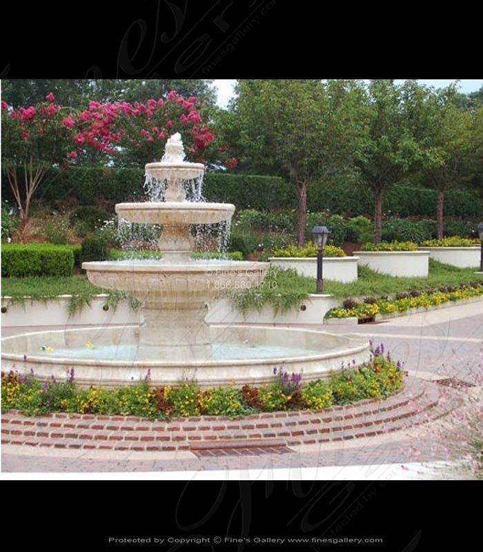 Marble Fountains  - Tuscany Gardens Travertine Fountain - MF-1365