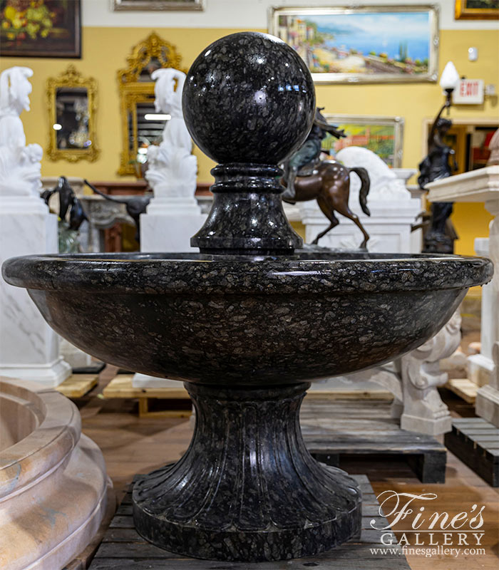 Marble Fountains  - Contemporary Black Granite Sphere Fountain - MF-1645