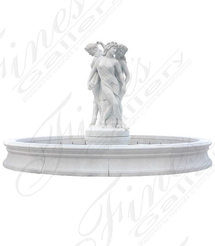 Search Result For Marble Fountains  - Graceful Beauties Fountain In Statuary Marble  - MF-1791