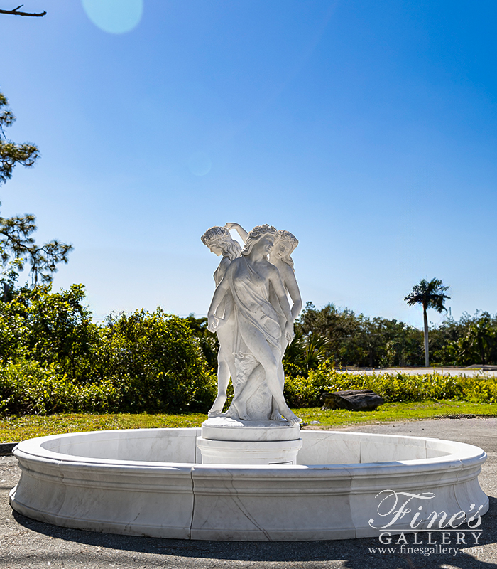 Search Result For Marble Fountains  - Graceful Beauties Fountain In Statuary Marble  - MF-1791