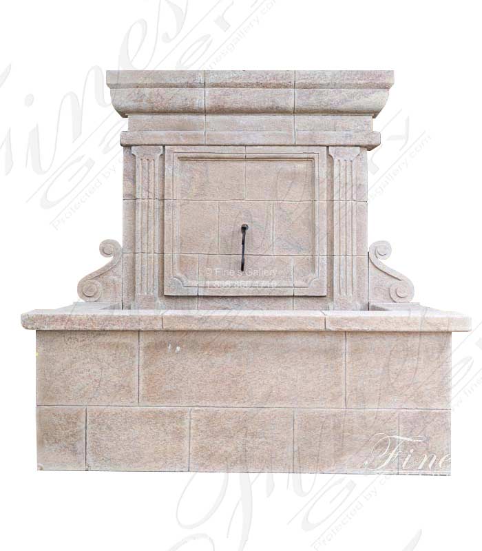 Marble Fountains  - Aged Granite French Country Wall Fountain - MF-2106