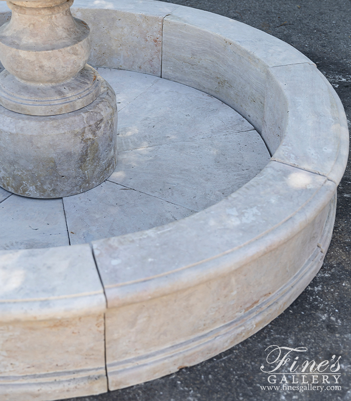 Marble Fountains  - Classic Contemporary Tiered Fountain In Light Travertine - MF-2159
