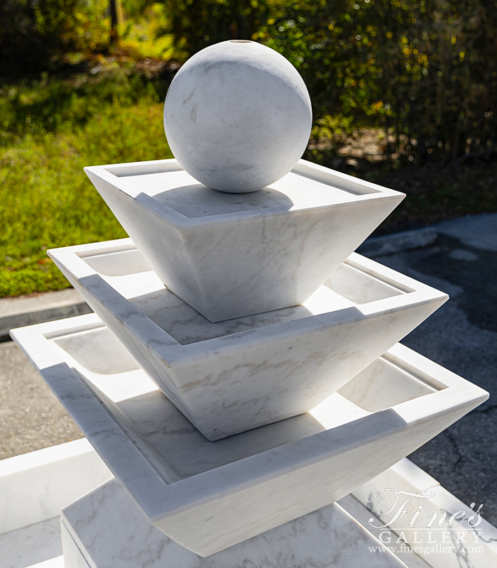 Marble Fountains  - A Contemporary Fountain In Statuary White Marble - MF-2166