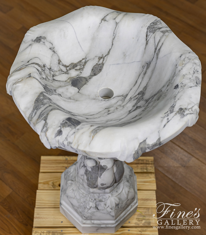 Marble Fountains  - Superb Font In Arabascato Marble - MF-2174