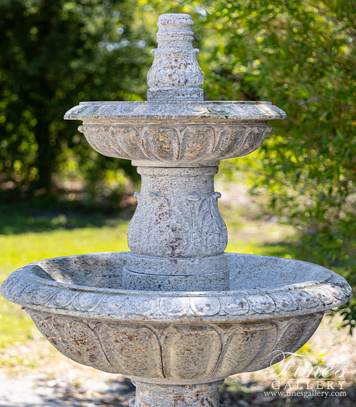 Marble Fountains  - Oversized Tiered Fountain In Solid Granite - MF-2369