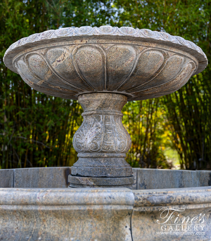 Marble Fountains  - One Tiered Fountain In Solid Granite - MF-2371