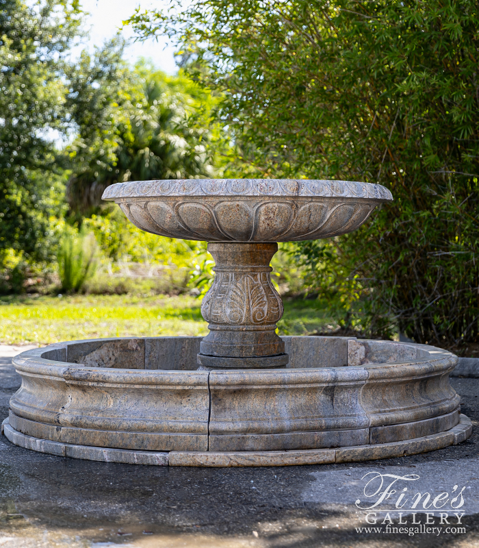 Marble Fountains  - One Tiered Fountain In Solid Granite - MF-2371