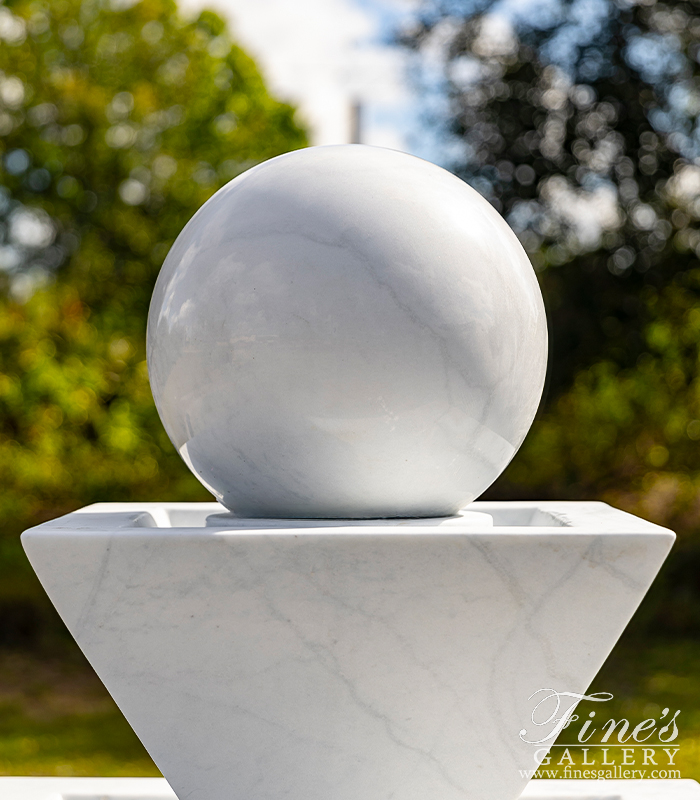 Marble Fountains  - Classic Contemporary Fountain In White Marble - MF-2379