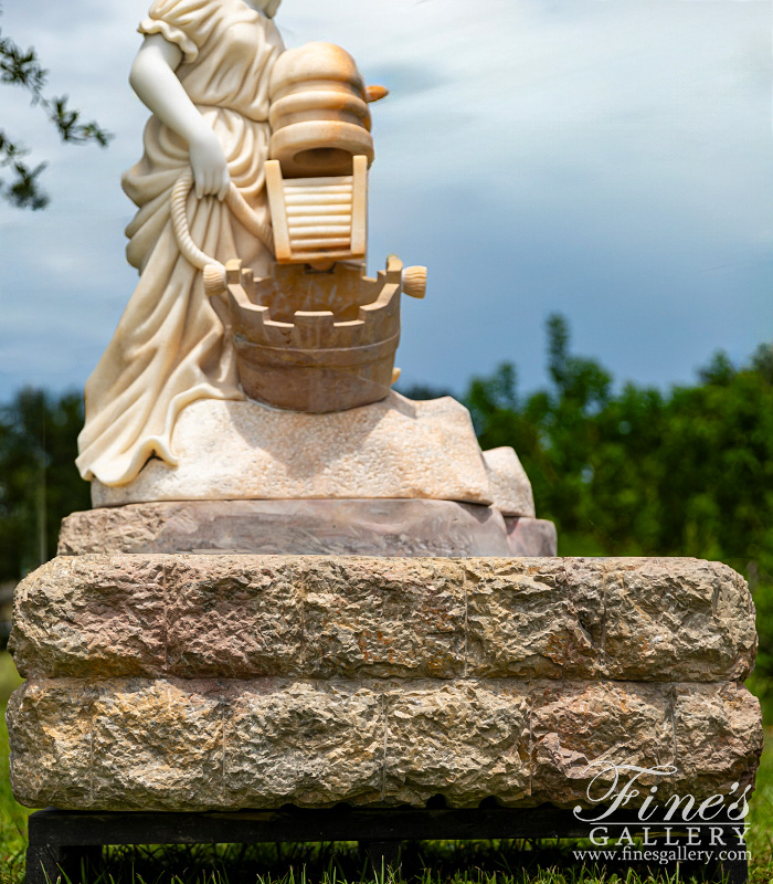 Marble Fountains  - Young Girl At Well In Marble - MF-2382