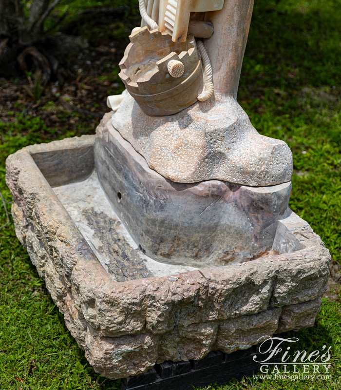 Marble Fountains  - Young Girl At Well In Marble - MF-2382