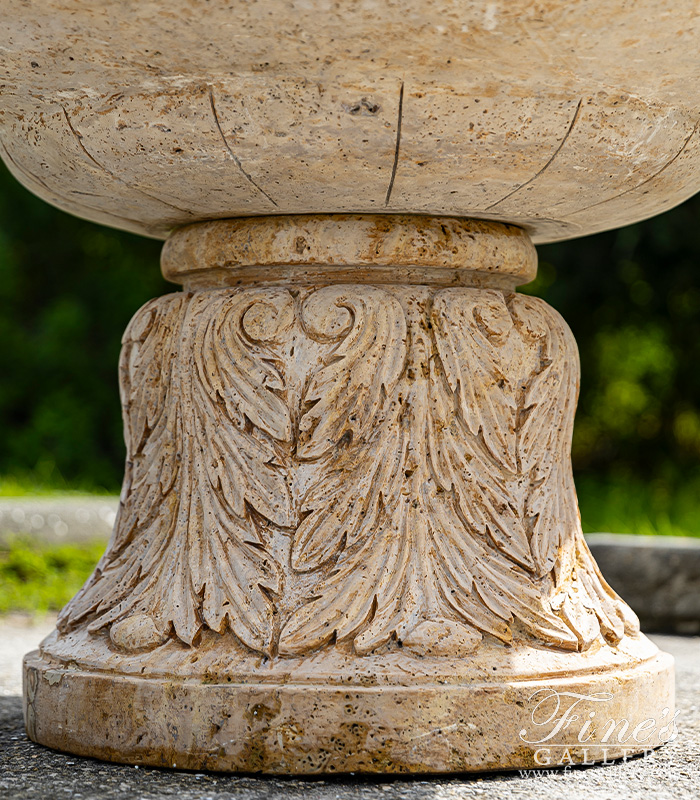 Search Result For Marble Fountains  - Traditional Three Tiered Fountain In Classic Light Travertine - MF-2383