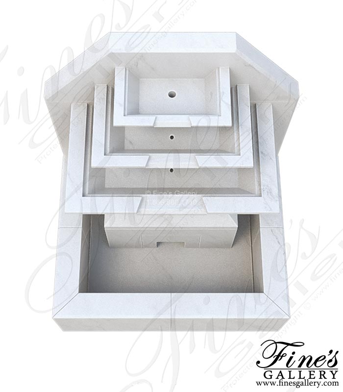 Marble Fountains  - Clean Coastal Wall Fountain In White Marble - MF-2390