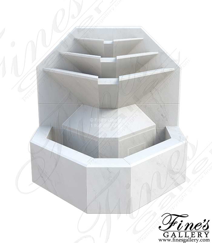 Marble Fountains  - A Modern Wall Fountain In White Marble - MF-2391