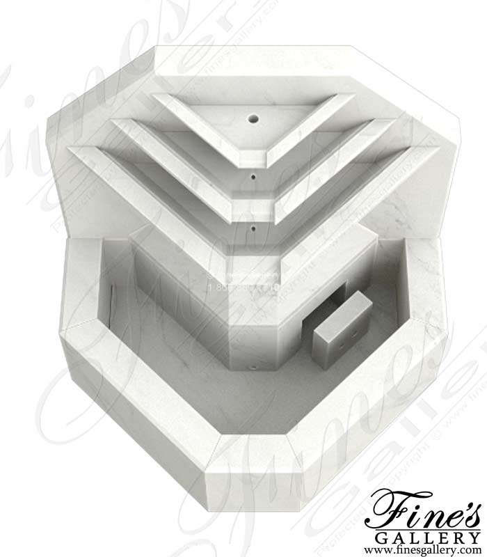 Marble Fountains  - A Modern Wall Fountain In White Marble - MF-2391