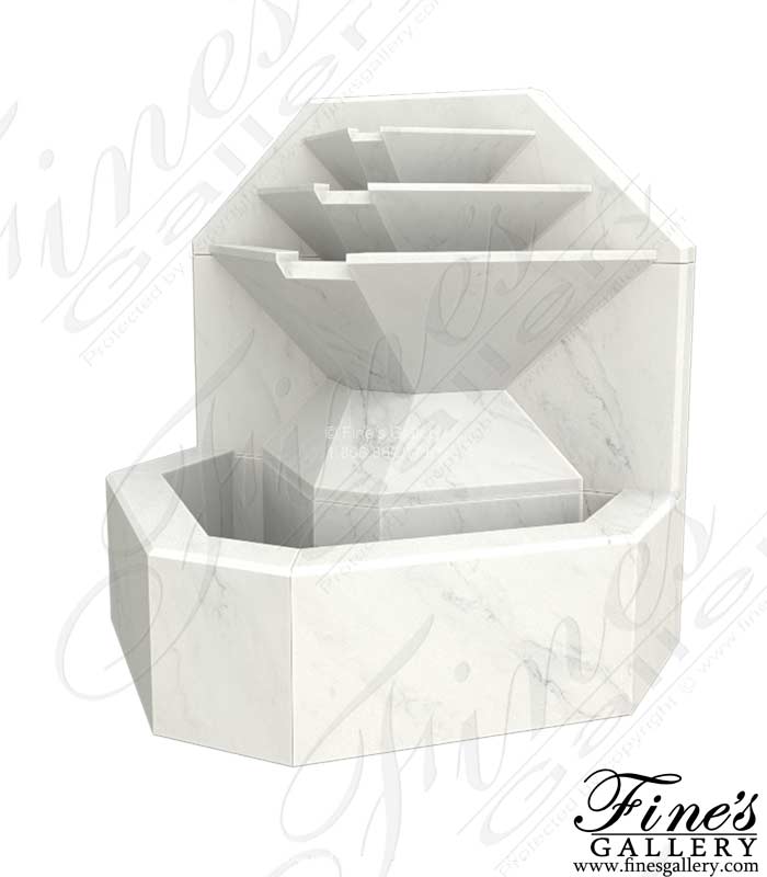 Marble Fountains  - A Modern Wall Fountain In White Marble - MF-2391