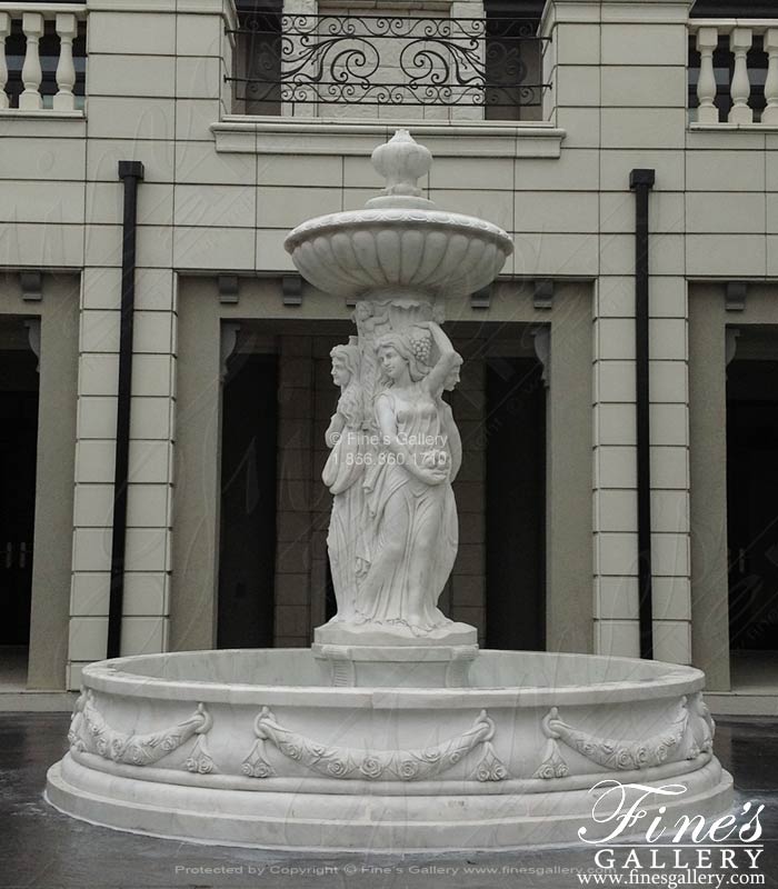 Marble Fountains  - Roman Grecian Beauties Marble Fountain - MF-814