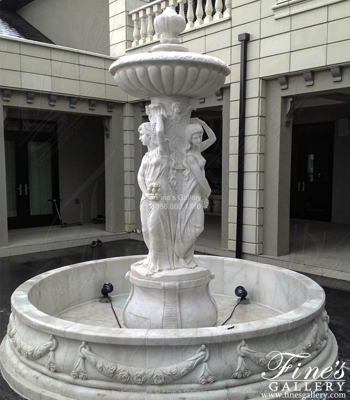 Marble Fountains  - Roman Grecian Beauties Marble Fountain - MF-814