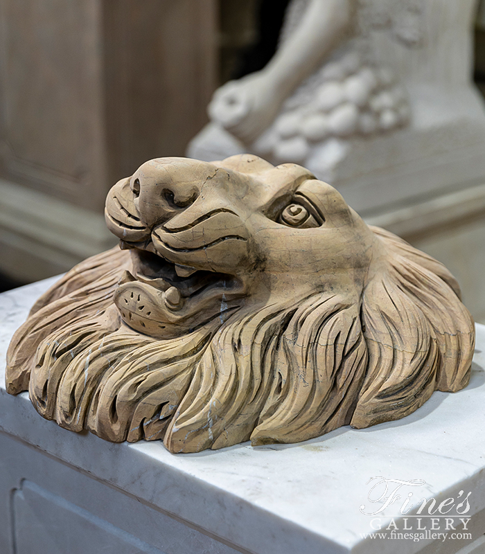 Marble Fountains  - Lion Head Wall Fountain - MF-884