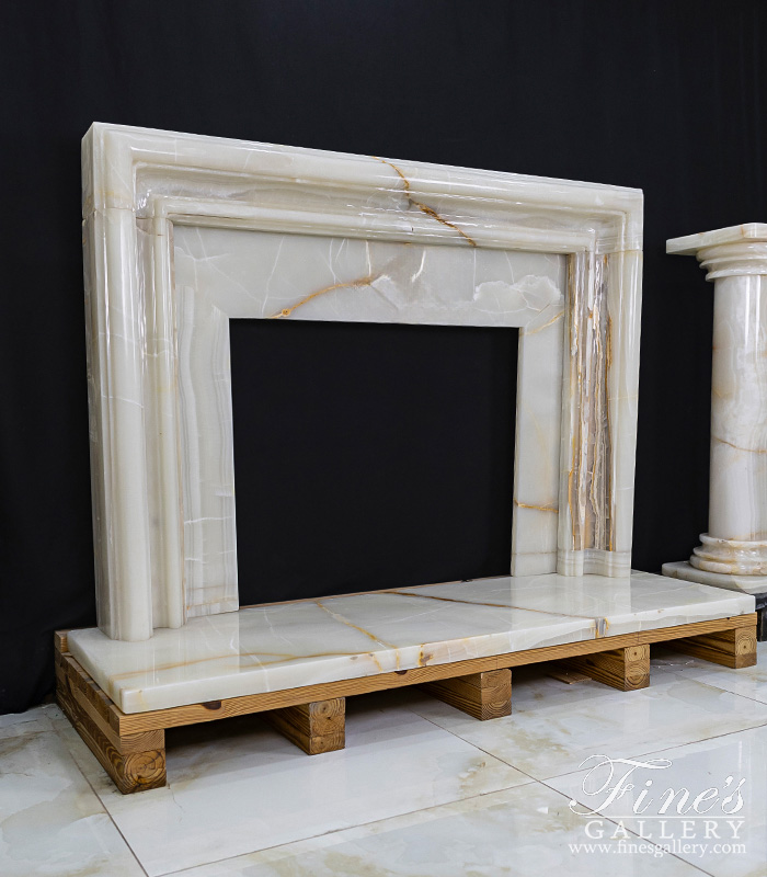 Search Result For Marble Fireplaces  - Onyx Bolection Fireplace Mantel - MFP-1290