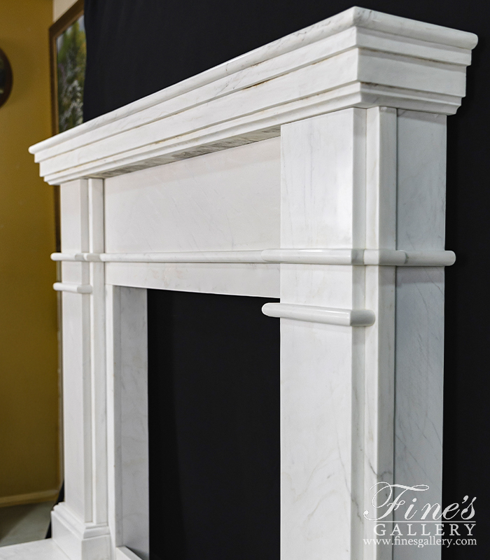 Search Result For Marble Fireplaces  - Contemporary Statuary White Mantel - MFP-1604