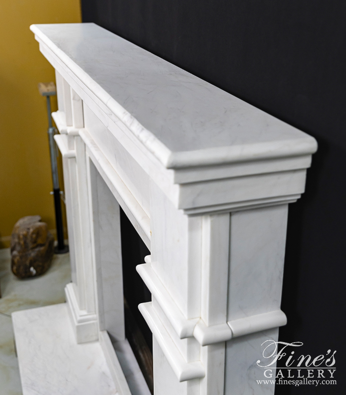 Search Result For Marble Fireplaces  - Contemporary Statuary White Mantel - MFP-1604