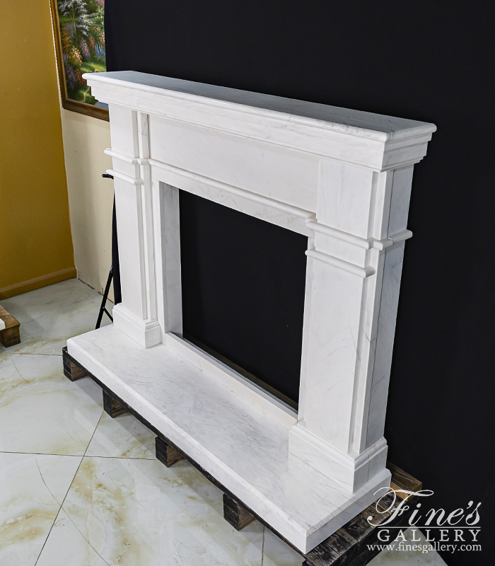 Search Result For Marble Fireplaces  - Contemporary Statuary White Mantel - MFP-1604