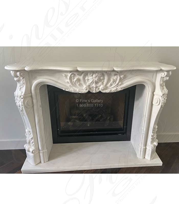 Marble Fireplaces  - Louis XVI Mantel Extra White Superior Surround - MFP-1856