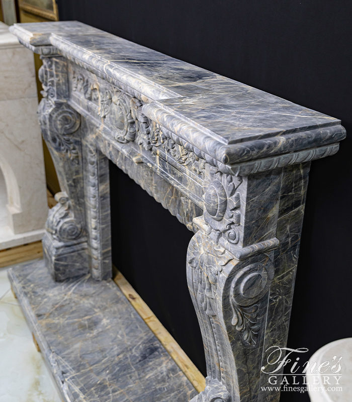 Marble Fireplaces  - Rare Breccia Antique Marble Fireplace Mantel - MFP-2434