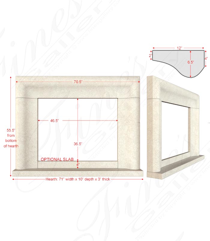 Marble Fireplaces  - Modern Bolection Style Surround In French Limestone - MFP-2559