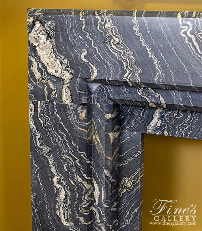 Marble Fireplaces  - A Rare Modern Mantel In Tropical Storm Quartzite - MFP-2572