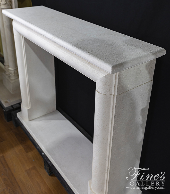 Marble Fireplaces  - Bolection Style Mantel With Shelf In French Limestone - MFP-2590