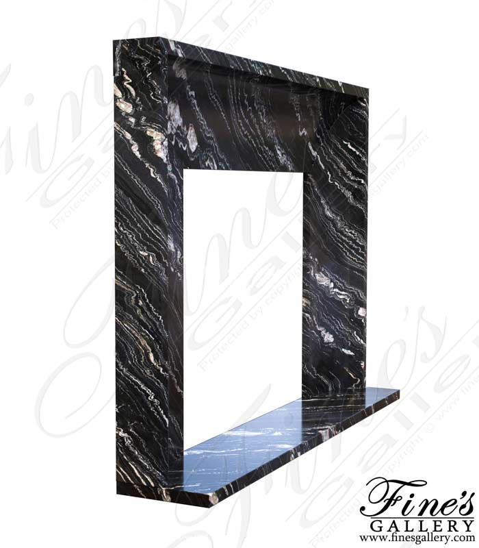 Marble Fireplaces  - Exotic Modern Style Mantel In Tropical Storm Quartzite - MFP-2591