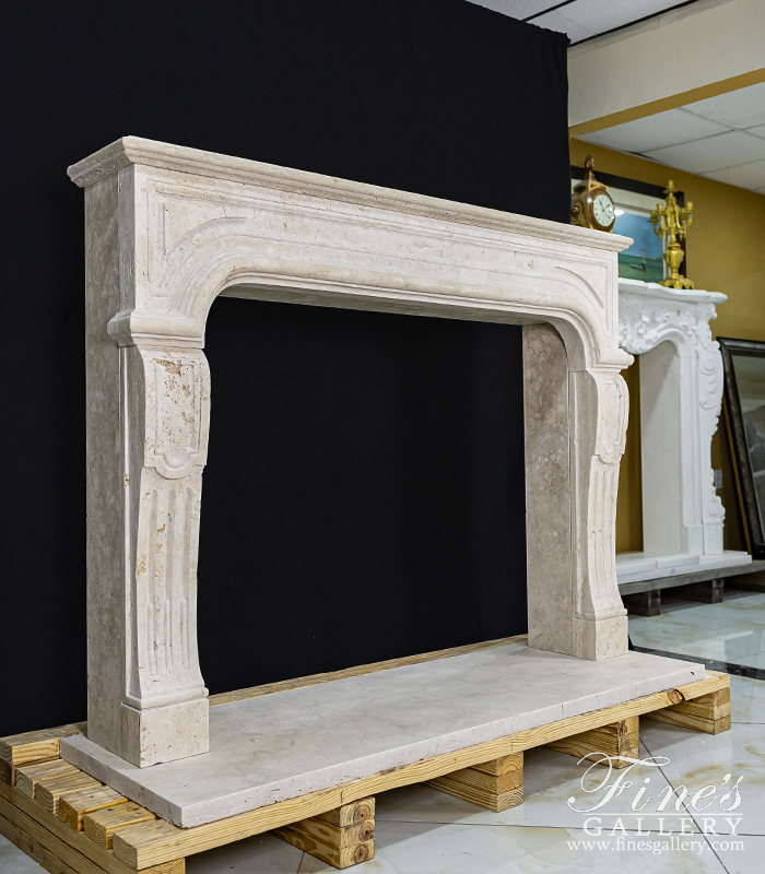 Marble Fireplaces  - Classic Italian Roman Travertine Fireplace Mantel - MFP-2636