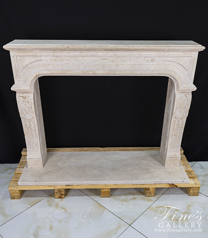 Marble Fireplaces  - Classic Italian Roman Travertine Fireplace Mantel - MFP-2636