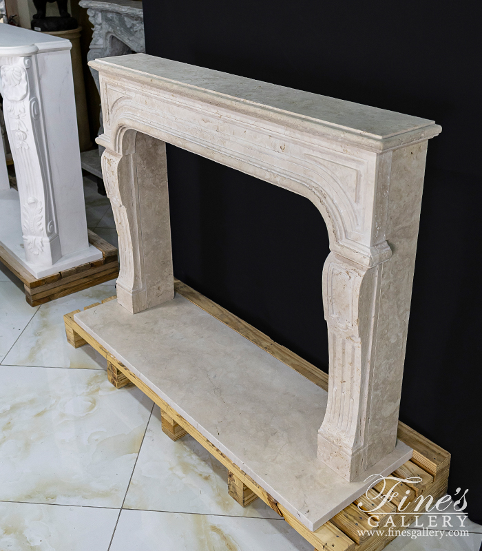 Marble Fireplaces  - Classic Italian Roman Travertine Fireplace Mantel - MFP-2636