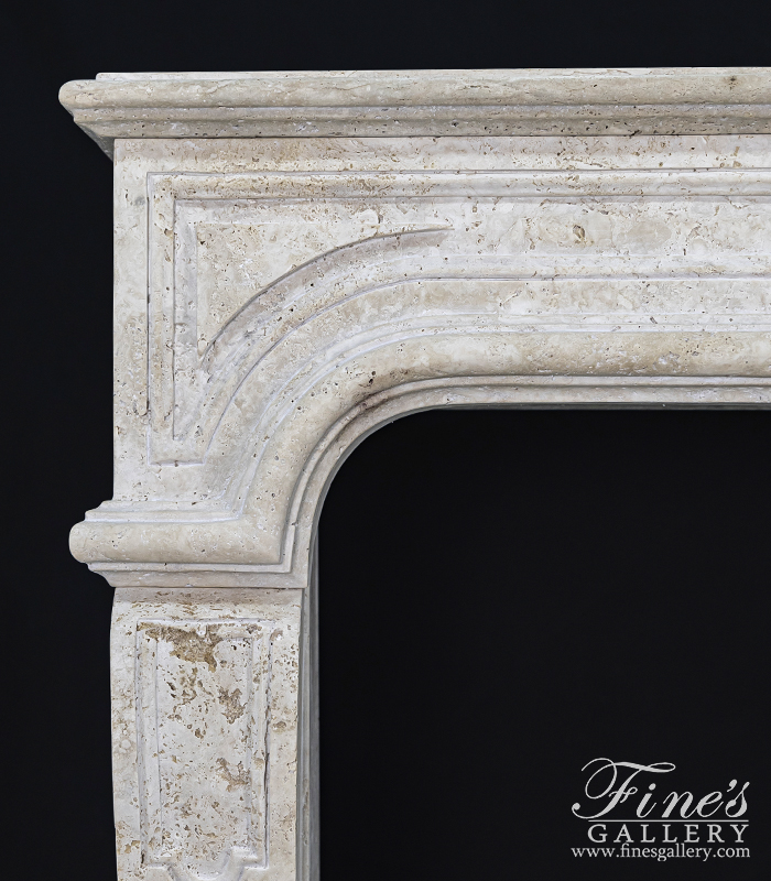 Marble Fireplaces  - Classic Italian Roman Travertine Fireplace Mantel - MFP-2636