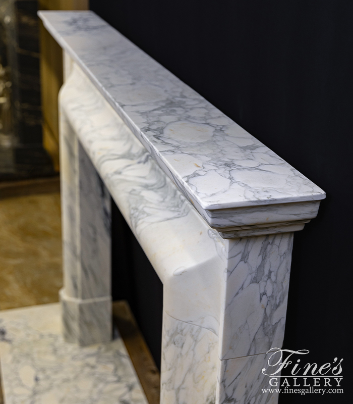 Marble Fireplaces  - Museum Quality Mantel In Italian Arabascato Corchia Marble - MFP-2640